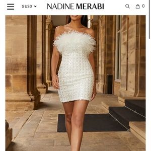 XS SHORT WHITE DRESS-Nadine Merabi